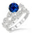 1.50 Carat Sapphire and Diamond intertwined Bridal Set Round Cut Diamond