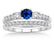 1.50 Carat Sapphire and Diamond Trilogy Bridal Set in White Gold