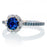 1.50 Carat Unique Flower Halo Round Sapphire and Diamond Engagement Ring