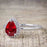Affordable 2 Carat Pear cut Ruby and Diamond Antique Wedding Ring Set in White Gold