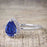 Affordable 1.25 Carat Pear Cut Sapphire and Diamond Antique Wedding Ring in White Gold
