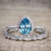 Affordable 1.5 Carat Pear Cut Aquamarine and Diamond Antique Wedding Ring Set in White Gold