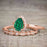 Affordable 2 Carat Pear cut Emerald and Diamond Antique Wedding Ring Set in Rose Gold