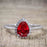 Affordable 2 Carat Pear cut Ruby and Diamond Antique Wedding Ring Set in White Gold