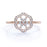 Camellia Flower Stacking Ring with Round Diamonds in Rose Gold