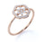 Camellia Flower Stacking Ring with Round Diamonds in Rose Gold