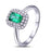 1.50 Carat Emerald and Diamond double Halo Engagement Ring