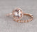 1.50 carat Round Cut Morganite and Diamond Halo Bridal Set in 9k Rose Gold: Bestselling Design Under Dollar 500