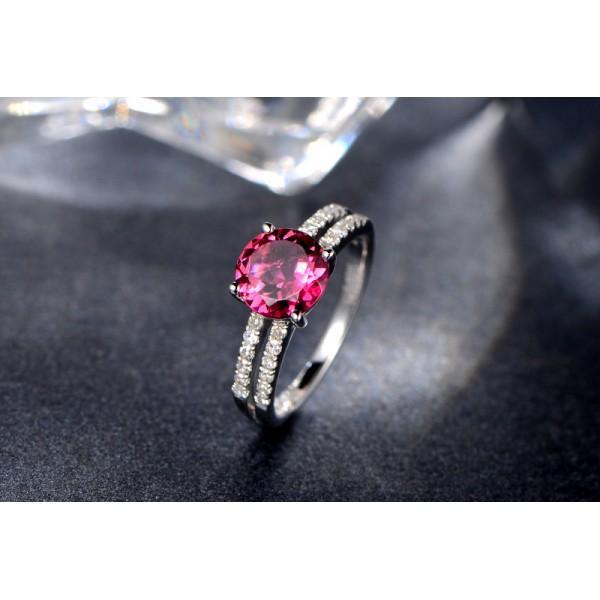 1.50 Carat Ruby and Diamond Engagement Ring