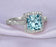 Antique Design 1.50 Carat Princess Cut Aquamarine and Diamond Engagement Ring in White Gold