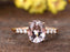 7 Stone 1.25 Carat Oval Cut Morganite and Diamond Engagement Ring in Rose Gold