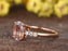 7 Stone 1.25 Carat Oval Cut Morganite and Diamond Engagement Ring in Rose Gold
