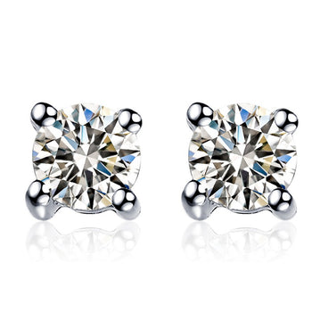 .20 Carat Round Cut Diamond Solitaire Stud Earrings in White Gold