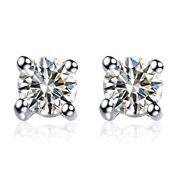 .20 Carat Round Cut Diamond Solitaire Stud Earrings in White Gold