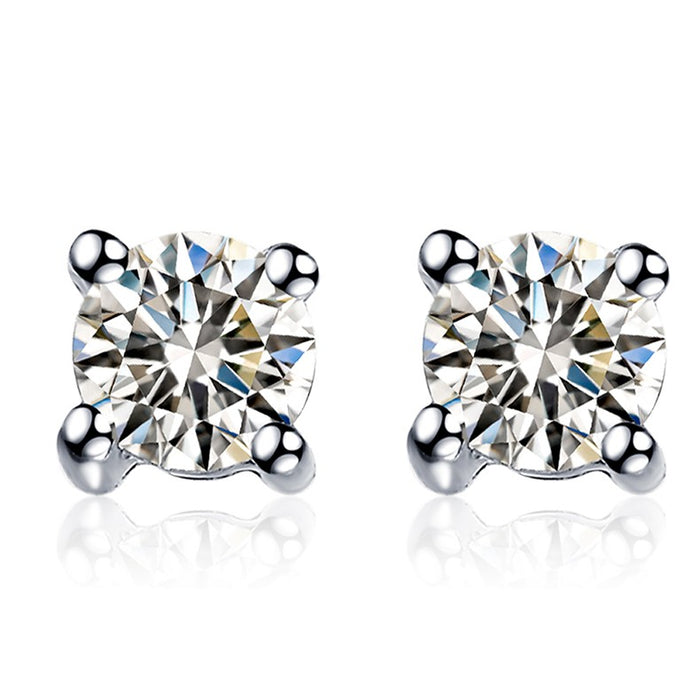 .20 Carat Round Cut Diamond Solitaire Stud Earrings in White Gold