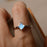 4 Prong 1.25 Carat Princess Cut Blue Moonstone Solitaire Engagement Ring in White Gold