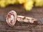2 Carat Huge Oval Cut Morganite and Diamond Engagement Ring in Rose Gold