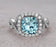 Superb 1.50 Carat Aquamarine and Diamond Halo Engagement Ring in White Gold