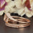 2 Carat Round Cut Sapphire and Diamond Trio Wedding Ring Set in Rose Gold Glamorous Ring