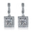 Cluster 2.25 Carat Princess Cut Moissanite and Diamond Drop Stud Earrings in White Gold