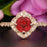 Vintage 1.25 Carat Round Cut Ruby and Diamond Engagement Ring in 9k Rose Gold
