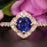 Vintage 1.25 Carat Round Cut Sapphire and Diamond Engagement Ring in Rose Gold