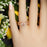 Unique 2 Carat Round Cut Peach Morganite and Ring Wedding Ring Set in Rose Gold Hand Made
