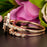 Vintage 1.50 Carat Round Cut Peach Morganite and Diamond Wedding Bridal Ring Set in Rose Gold for Women