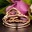 Vintage 1.50 Carat Round Cut Black Diamond and Diamond Wedding Ring  Set in Rose Gold