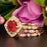 Vintage 2 Carat Round Cut Ruby and Diamond Trio Wedding Ring Set in 9k Rose Gold