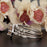 Vintage 2 Carat Round Cut Black Diamond and Diamond Trio Wedding Ring Set in White Gold