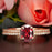 Elegant 1.5 Carat Oval Cut Ruby and Diamond Wedding Ring Set in 9k Rose Gold