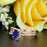 Elegant 2 Carat Oval Cut Sapphire and Diamond Wedding Ring Set in Rose Gold