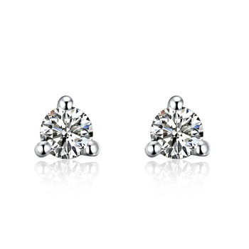 .20 Carat Round Cut Diamond 3 Prong Stud Earrings in White Gold