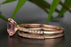 Flawless 1.50 Carat Princess Cut Sapphire and Diamond Wedding Ring Set in Rose Gold