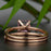 Flawless 2 Carat Princess Cut Ruby and Diamond Trio Wedding Ring Set in 9k Rose Gold