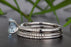 Flawless 1.50 Carat Oval Cut Black Diamond and Diamond Trio Wedding Ring Set in White Gold