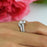 Radiant 1.5 Carat Emerald Cut Contour Wedding Ring Set in White Gold over Sterling Silver