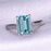 1 Carat Emerald Cut Aquamarine Solitaire Engagement Ring in White Gold