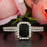 Exquisite 1.50 Carat Emerald Cut Black Diamond and Diamond Wedding Ring Set in White Gold