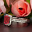 Exquisite 1.5 Carat Emerald Cut Ruby and Diamond Wedding Ring Set in 9k White Gold