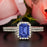 Exquisite 1.50 Carat Emerald Cut Sapphire and Diamond Wedding Ring Set in White Gold