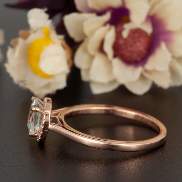 Splendid 1.25 Carat Cushion Cut Ruby and Diamond Engagement Ring in 9k Rose Gold