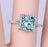 Unique 1.50 Carat Princess Cut Aquamarine and Diamond Halo Engagement Ring for Her in White Gold