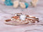 2 Carat Princess Cut Moissanite and Diamond Trio Wedding Ring Set in Rose Gold