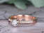 1.25 Carat Round Cut Moissanite and Diamond Engagement Ring in Rose Gold