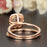 1.5 Carat Cushion Cut Halo Ruby and Diamond Wedding Ring Set in 9k Rose Gold