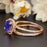1.50 Carat Cushion Cut Halo Sapphire and Diamond Wedding Ring in Rose Gold