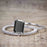 Perfect 1.50 Carat Emerald Cut Black Diamond Bridal Ring Set in White Gold
