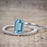 Perfect 1.50 Carat Emerald Cut Aquamarine and Diamond Bridal Ring Set in White Gold